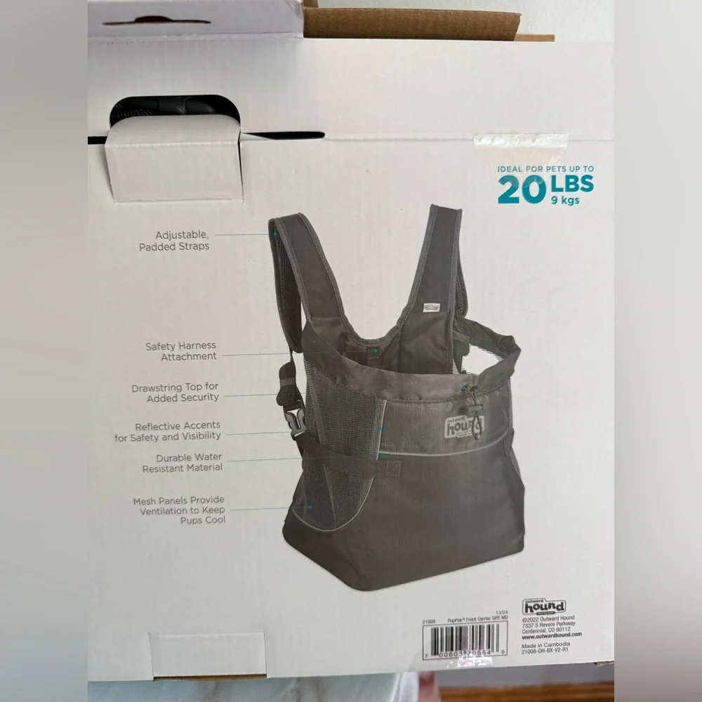 Outward Hound PupPak Front-Pack Dog Carrier With Interior Harness Clip
